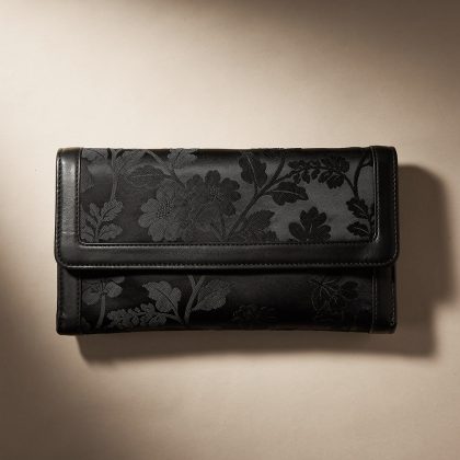 Pochette Galleria in seta e pelle